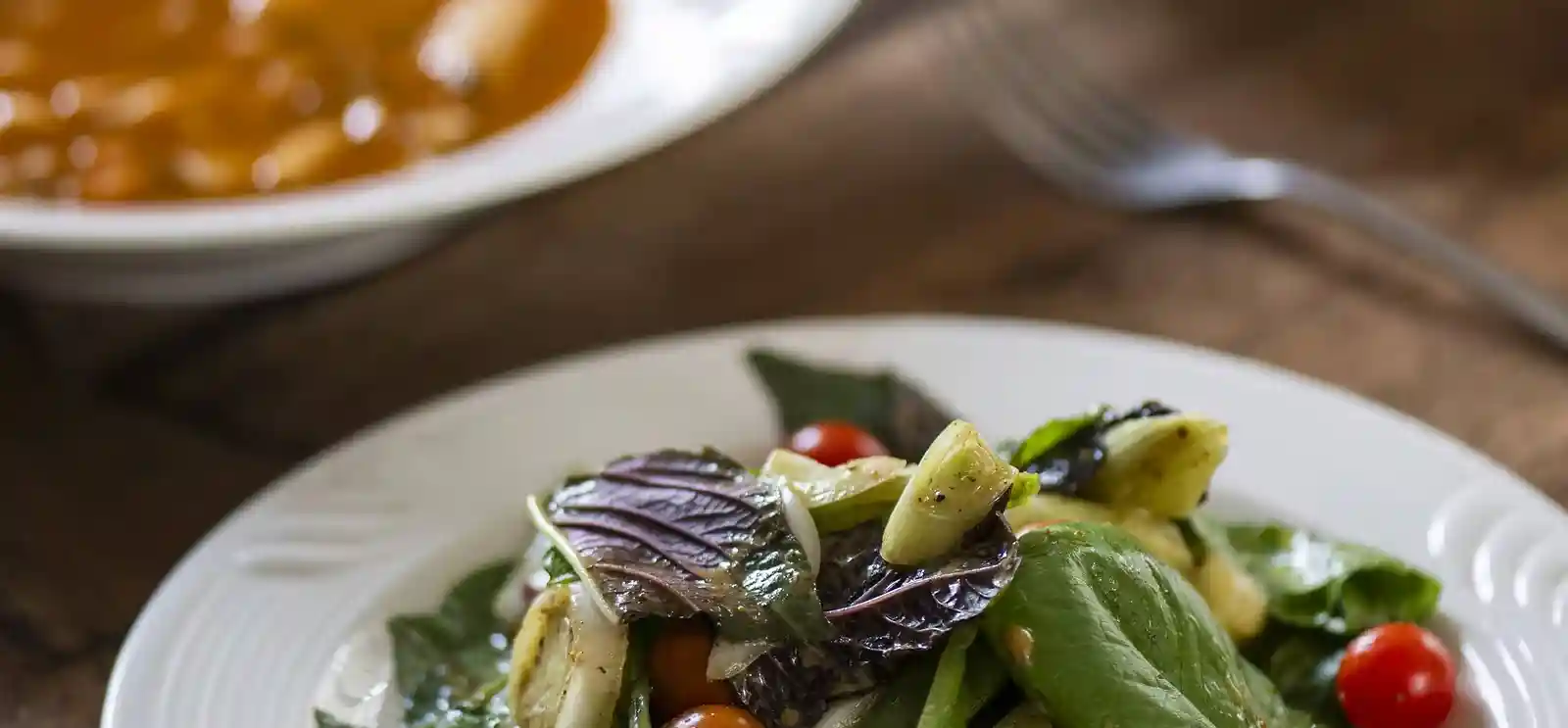 Fresh salad served at Forsyth Lodge